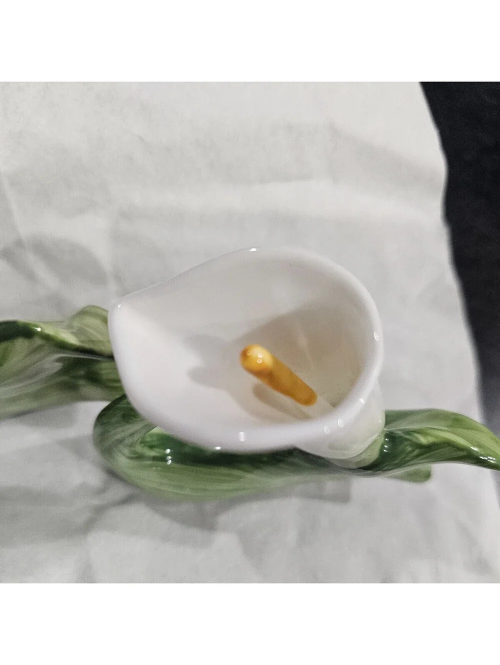 (2pc) Vintage 1986 RPA Pia Fine Bone China Hand Painted Calla Lily Napkin Ring
